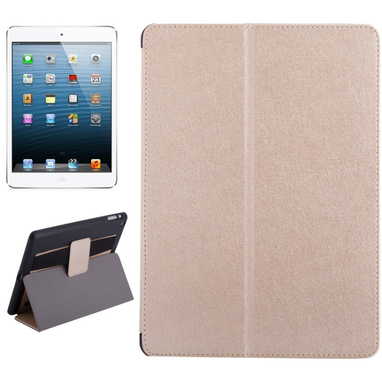 Silk Texture Horizontal Flip Solid Color Leather Case with Multi-functional Two-Folding Holder & Hand Strap for iPad Air / iPad 5