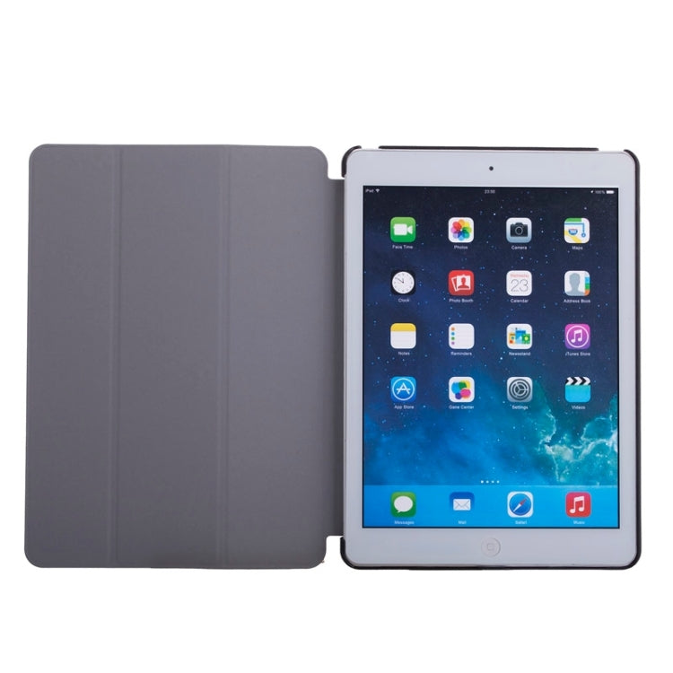 Silk Texture Horizontal Flip Solid Color Leather Case with Multi-functional Two-Folding Holder & Hand Strap for iPad Air / iPad 5