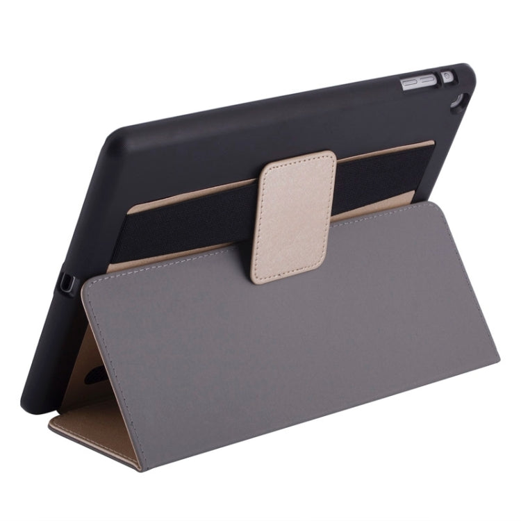 Silk Texture Horizontal Flip Solid Color Leather Case with Multi-functional Two-Folding Holder & Hand Strap for iPad Air / iPad 5