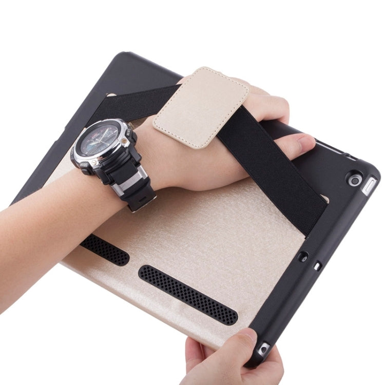 Silk Texture Horizontal Flip Solid Color Leather Case with Multi-functional Two-Folding Holder & Hand Strap for iPad Air / iPad 5