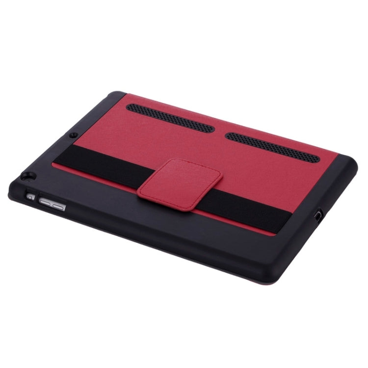 Silk Texture Horizontal Flip Solid Color Leather Case with Multi-functional Two-Folding Holder & Hand Strap for iPad Air / iPad 5