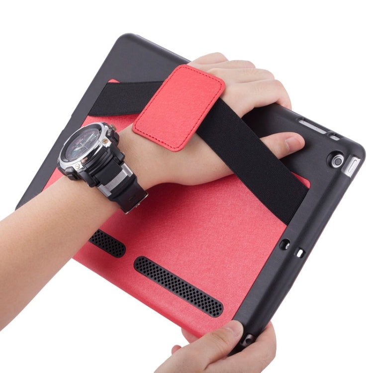 Silk Texture Horizontal Flip Solid Color Leather Case with Multi-functional Two-Folding Holder & Hand Strap for iPad Air / iPad 5
