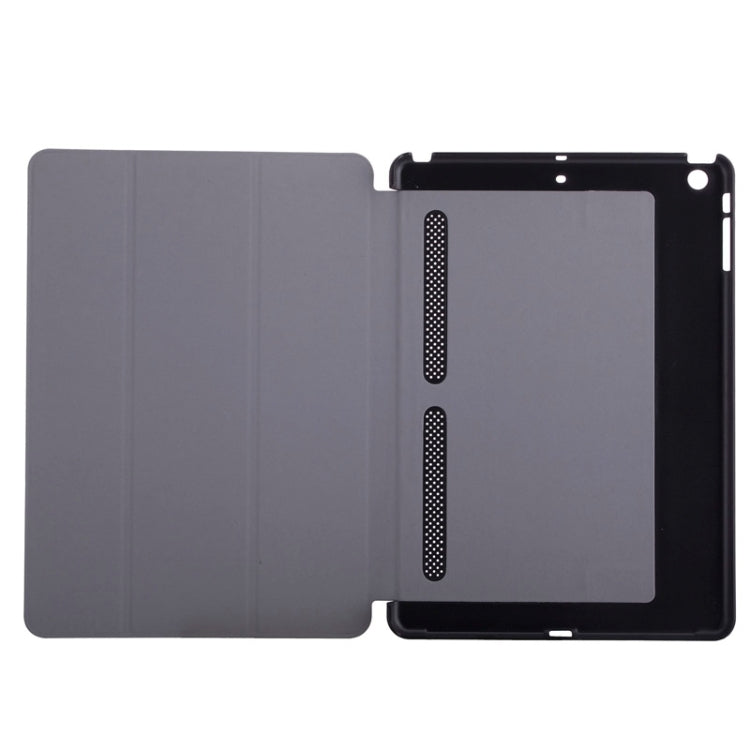 Silk Texture Horizontal Flip Solid Color Leather Case with Multi-functional Two-Folding Holder & Hand Strap for iPad Air / iPad 5