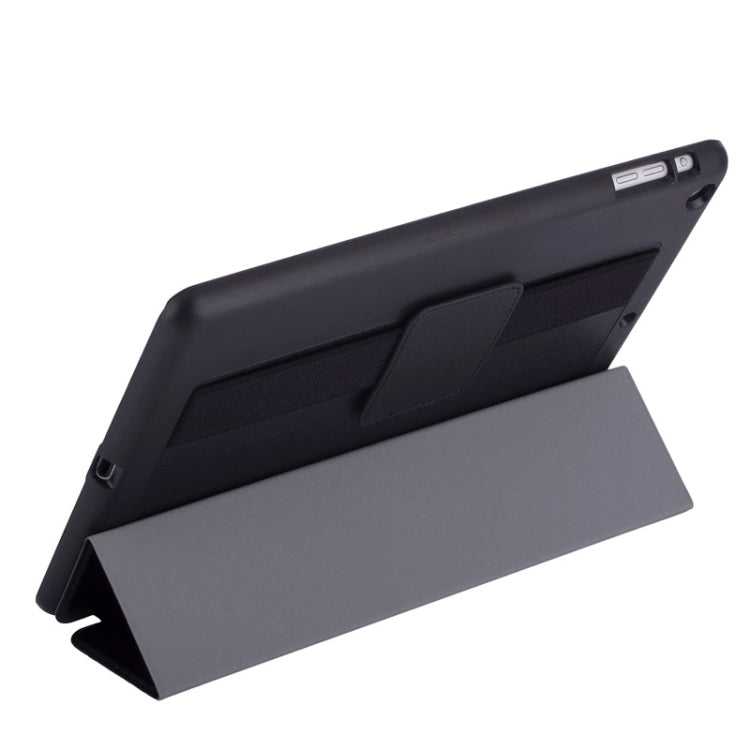 Silk Texture Horizontal Flip Solid Color Leather Case with Multi-functional Three-Folding Holder & Hand Strap for iPad Air / iPad 5
