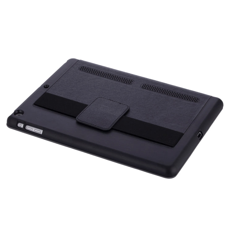 Silk Texture Horizontal Flip Solid Color Leather Case with Multi-functional Three-Folding Holder & Hand Strap for iPad Air / iPad 5