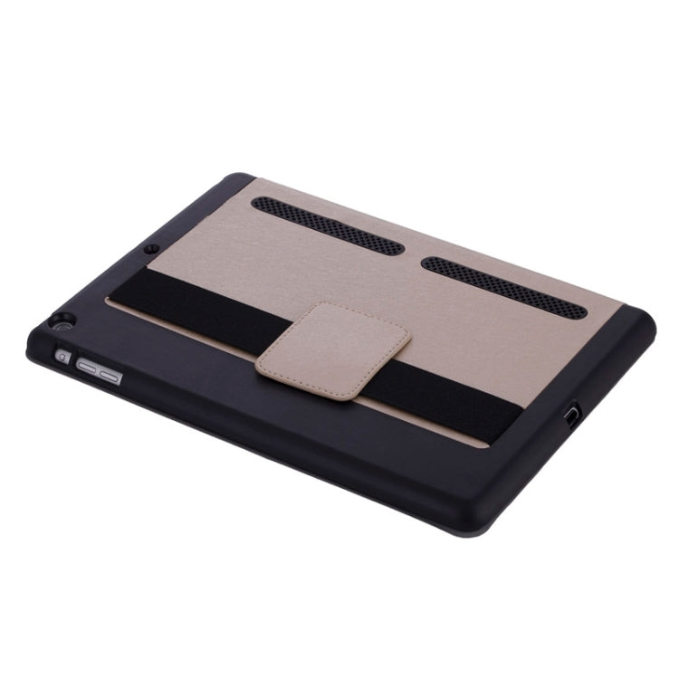 Silk Texture Horizontal Flip Solid Color Leather Case with Multi-functional Three-Folding Holder & Hand Strap for iPad Air / iPad 5