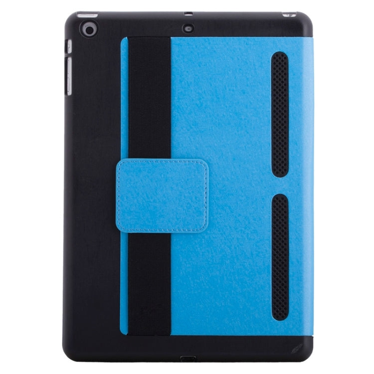 Silk Texture Horizontal Flip Solid Color Leather Case with Multi-functional Three-Folding Holder & Hand Strap for iPad Air / iPad 5