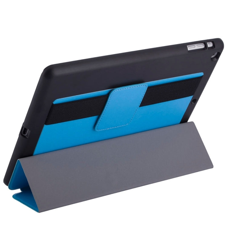 Silk Texture Horizontal Flip Solid Color Leather Case with Multi-functional Three-Folding Holder & Hand Strap for iPad Air / iPad 5