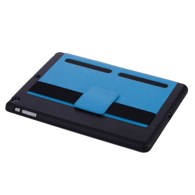 Silk Texture Horizontal Flip Solid Color Leather Case with Multi-functional Three-Folding Holder & Hand Strap for iPad Air / iPad 5
