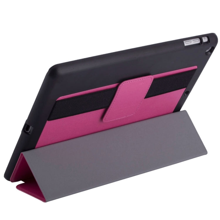 Silk Texture Horizontal Flip Solid Color Leather Case with Multi-functional Three-Folding Holder & Hand Strap for iPad Air / iPad 5
