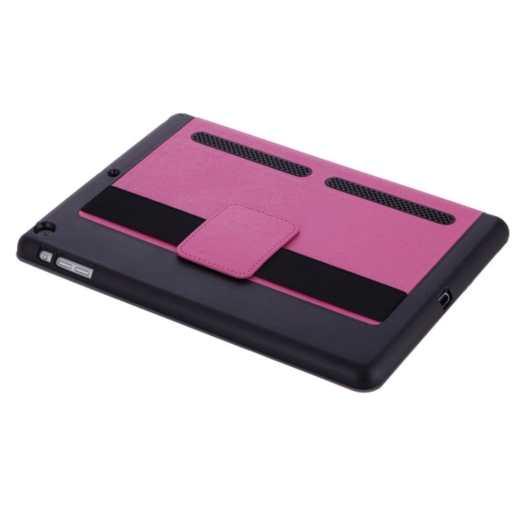 Silk Texture Horizontal Flip Solid Color Leather Case with Multi-functional Three-Folding Holder & Hand Strap for iPad Air / iPad 5