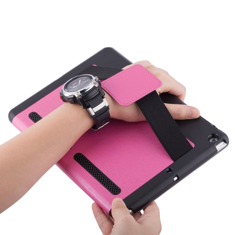 Silk Texture Horizontal Flip Solid Color Leather Case with Multi-functional Three-Folding Holder & Hand Strap for iPad Air / iPad 5