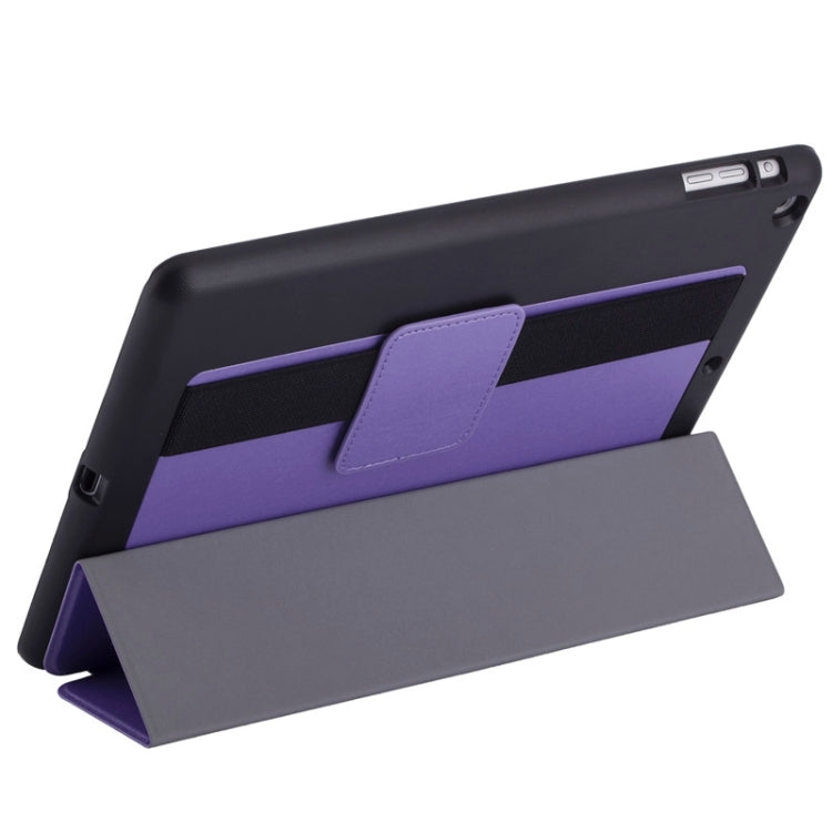 Silk Texture Horizontal Flip Solid Color Leather Case with Multi-functional Three-Folding Holder & Hand Strap for iPad Air / iPad 5