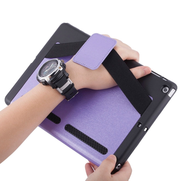 Silk Texture Horizontal Flip Solid Color Leather Case with Multi-functional Three-Folding Holder & Hand Strap for iPad Air / iPad 5
