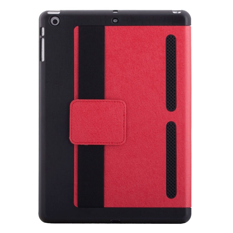 Silk Texture Horizontal Flip Solid Color Leather Case with Multi-functional Three-Folding Holder & Hand Strap for iPad Air / iPad 5