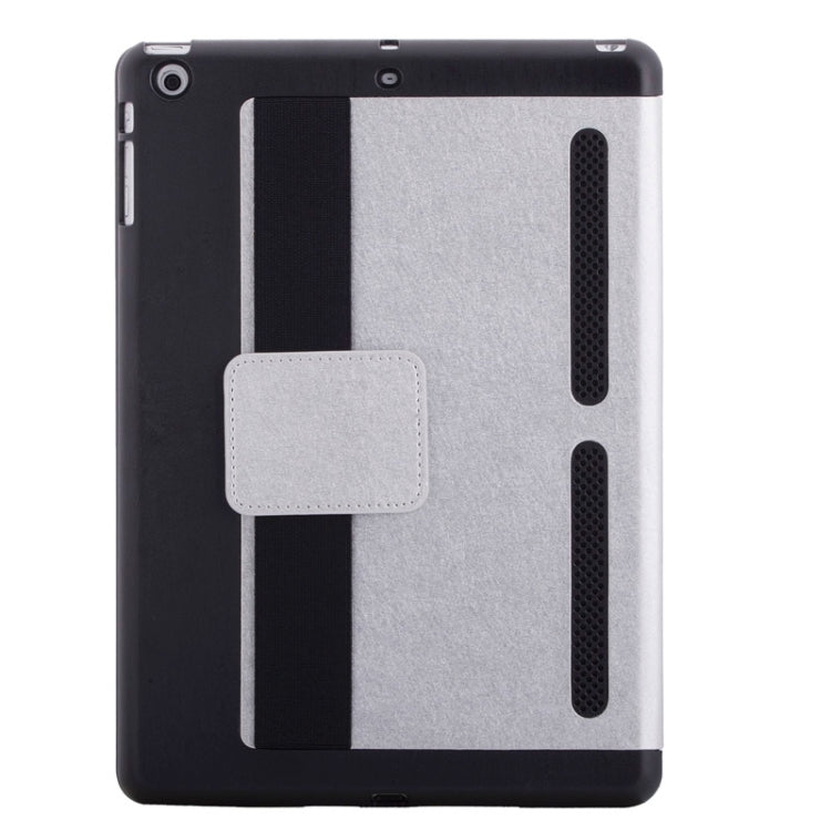 Silk Texture Horizontal Flip Solid Color Leather Case with Multi-functional Three-Folding Holder & Hand Strap for iPad Air / iPad 5