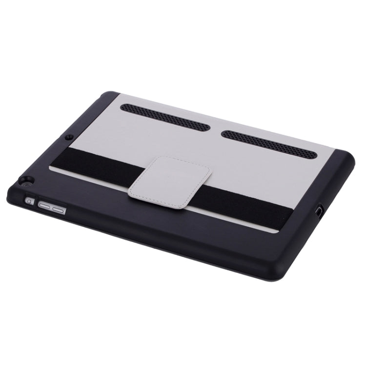 Silk Texture Horizontal Flip Solid Color Leather Case with Multi-functional Three-Folding Holder & Hand Strap for iPad Air / iPad 5