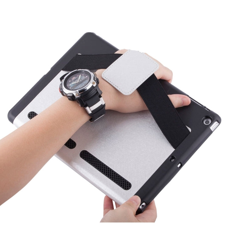 Silk Texture Horizontal Flip Solid Color Leather Case with Multi-functional Three-Folding Holder & Hand Strap for iPad Air / iPad 5
