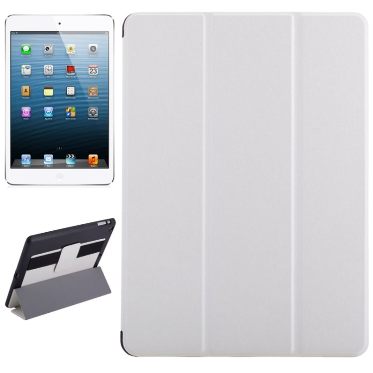 Silk Texture Horizontal Flip Solid Color Leather Case with Multi-functional Three-Folding Holder & Hand Strap for iPad Air / iPad 5