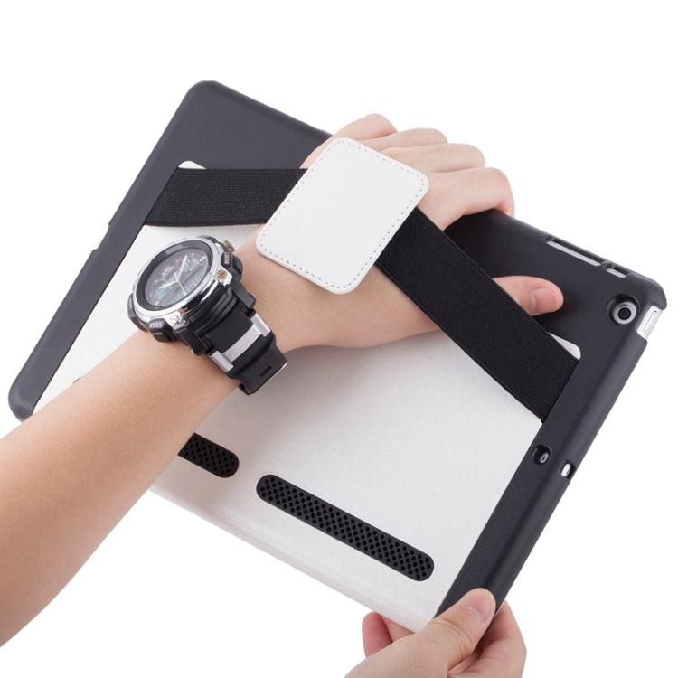 Silk Texture Horizontal Flip Solid Color Leather Case with Multi-functional Three-Folding Holder & Hand Strap for iPad Air / iPad 5
