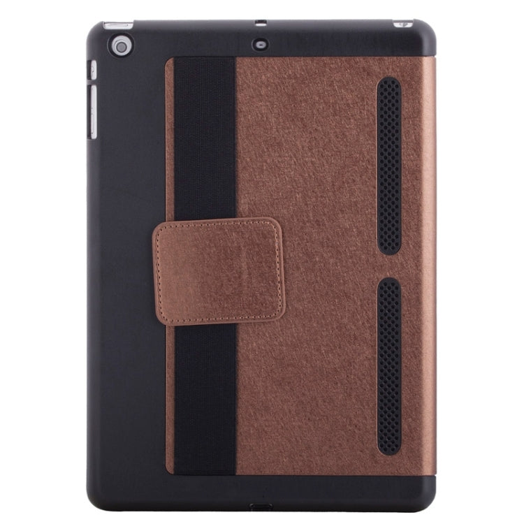 Silk Texture Horizontal Flip Solid Color Leather Case with Multi-functional Three-Folding Holder & Hand Strap for iPad Air / iPad 5