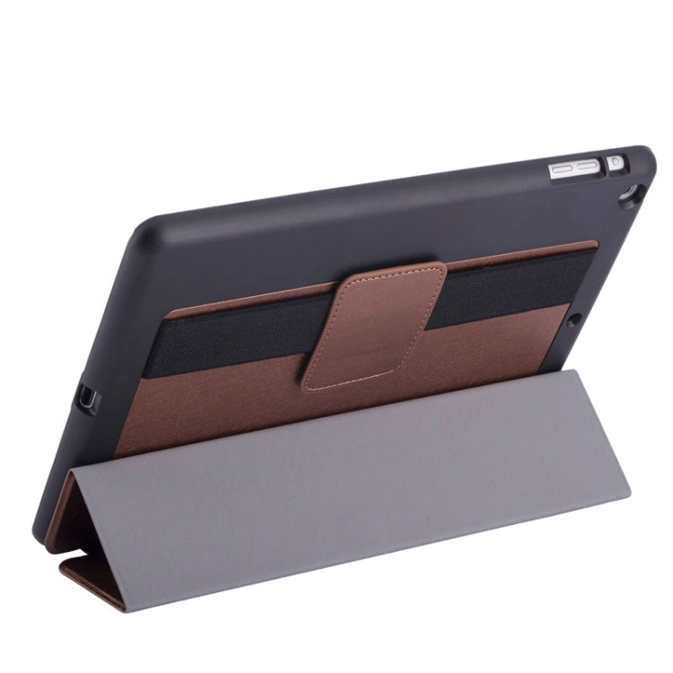 Silk Texture Horizontal Flip Solid Color Leather Case with Multi-functional Three-Folding Holder & Hand Strap for iPad Air / iPad 5