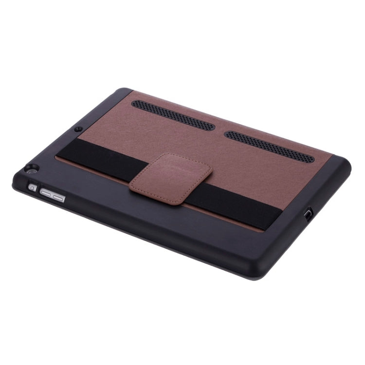 Silk Texture Horizontal Flip Solid Color Leather Case with Multi-functional Three-Folding Holder & Hand Strap for iPad Air / iPad 5