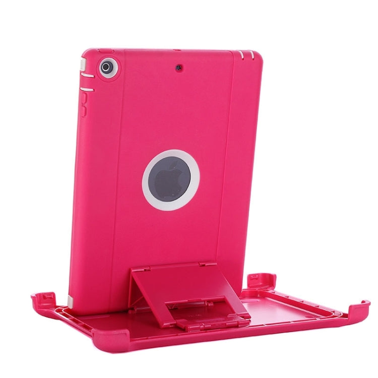 Neutral Monochrome PC + TPU Contrast Color Combination Case with Holder & Mirror Face Protection for iPad Air / iPad 5