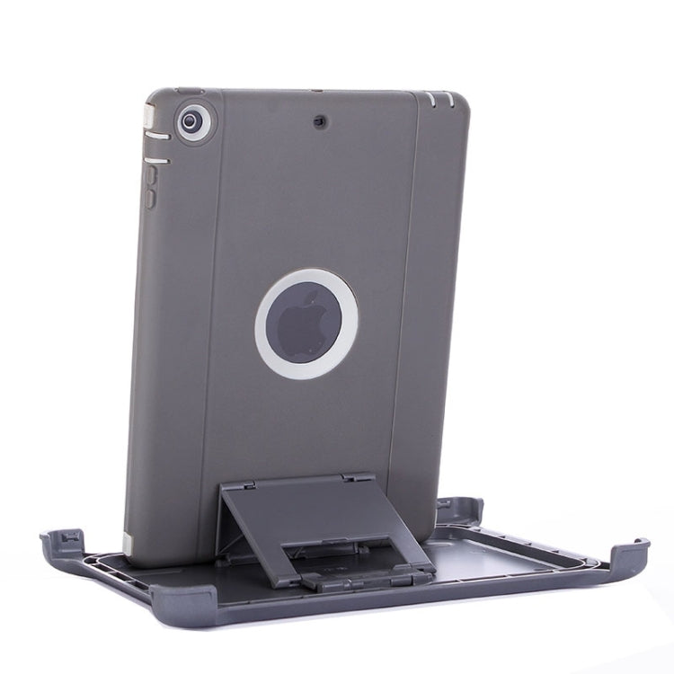 Neutral Monochrome PC + TPU Contrast Color Combination Case with Holder & Mirror Face Protection for iPad Air / iPad 5