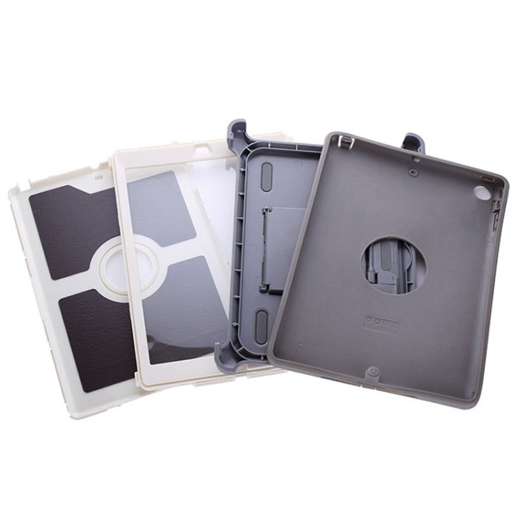 Neutral Monochrome PC + TPU Contrast Color Combination Case with Holder & Mirror Face Protection for iPad Air / iPad 5
