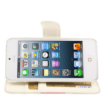 Horizontal  Flip Soft Leather Case with Credit Card Slots & Holder for iPhone 5 & 5s & SE & SE