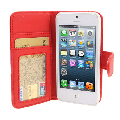 Horizontal  Flip Soft Leather Case with Credit Card Slots & Holder for iPhone 5 & 5s & SE & SE