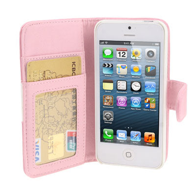 Horizontal  Flip Soft Leather Case with Credit Card Slots & Holder for iPhone 5 & 5s & SE & SE