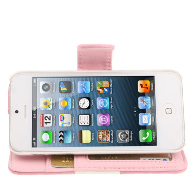 Horizontal  Flip Soft Leather Case with Credit Card Slots & Holder for iPhone 5 & 5s & SE & SE