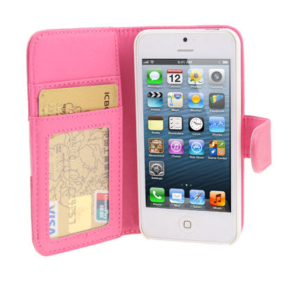Horizontal  Flip Soft Leather Case with Credit Card Slots & Holder for iPhone 5 & 5s & SE & SE