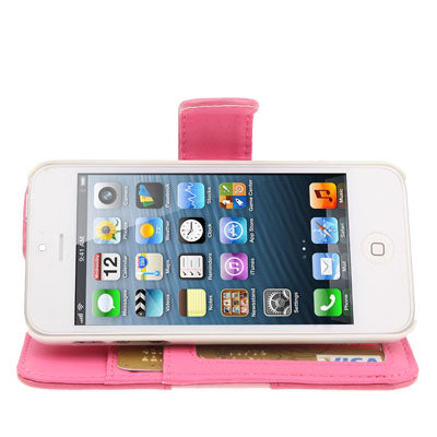 Horizontal  Flip Soft Leather Case with Credit Card Slots & Holder for iPhone 5 & 5s & SE & SE