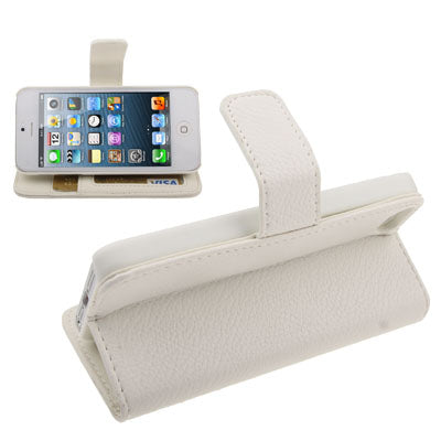 Horizontal Flip Soft Leather Case with Credit Card Slots & Holder for iPhone 5 & 5s & SE & SE