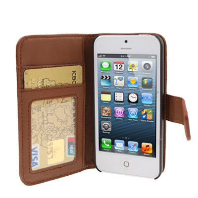 Horizontal Flip Soft Leather Case with Credit Card Slots & Holder for iPhone 5 & 5s & SE & SE