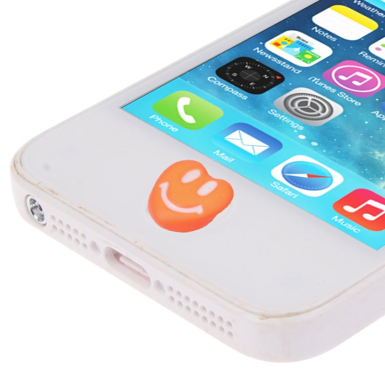 Smiling Face Style Plastic Home Botton Sticker for iPad / iTouch / iPhone(Orange)