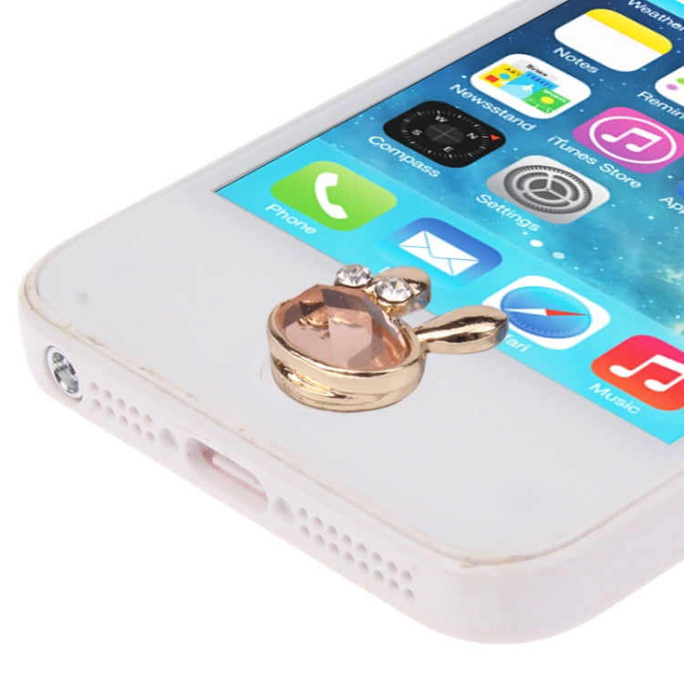 Rabbit Style Metal & Crystal Home Botton Sticker for iPad / iTouch / iPhone