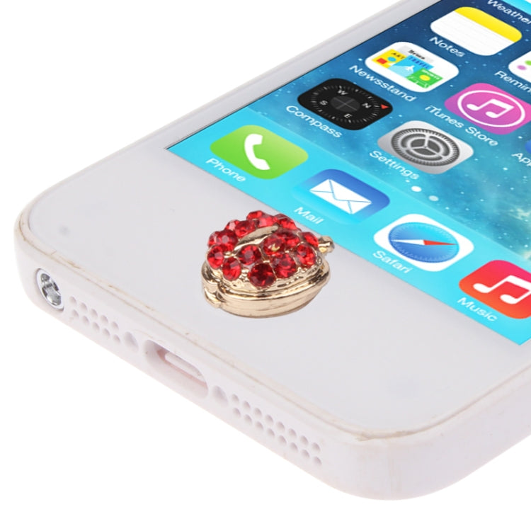 Apple Style Metal & Diamond Home Botton Sticker for iPad / iTouch / iPhone(Red)