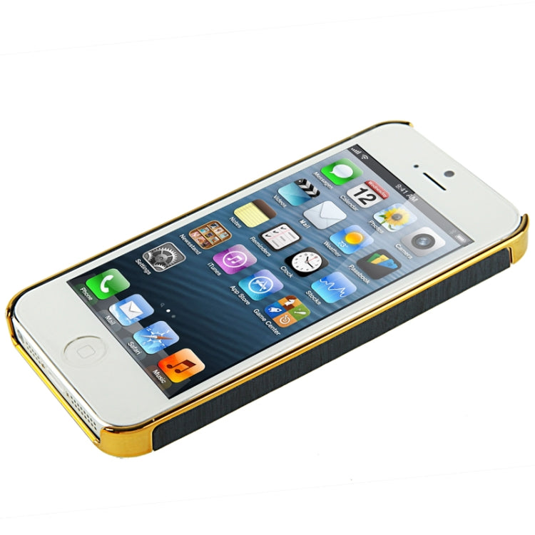 Wood Texture Plastic Case for iPhone 5 (Dark Blue)