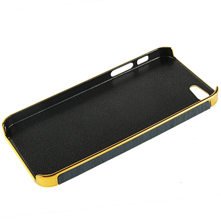 Wood Texture Plastic Case for iPhone 5 (Dark Blue)