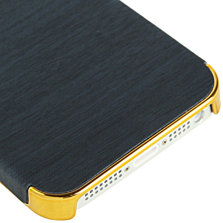 Wood Texture Plastic Case for iPhone 5 (Dark Blue)