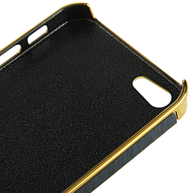 Wood Texture Plastic Case for iPhone 5 (Dark Blue)