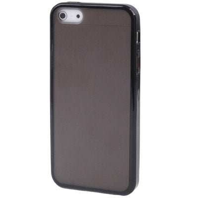Translucent Frosted Plastic Protective Case with TPU Frame for iPhone 5 (Black)