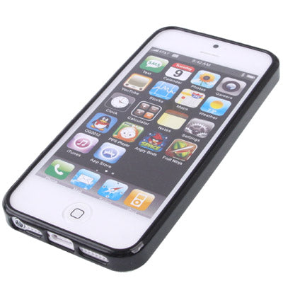 Translucent Frosted Plastic Protective Case with TPU Frame for iPhone 5 (Black)