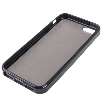 Translucent Frosted Plastic Protective Case with TPU Frame for iPhone 5 (Black)