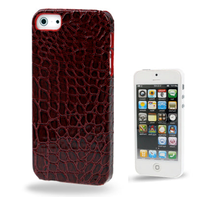 Sticking to Leather Alligator Pattern Plastic Protective Case for iPhone 5 & 5