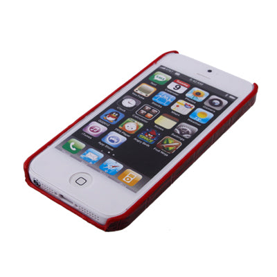 Sticking to Leather Alligator Pattern Plastic Protective Case for iPhone 5 & 5